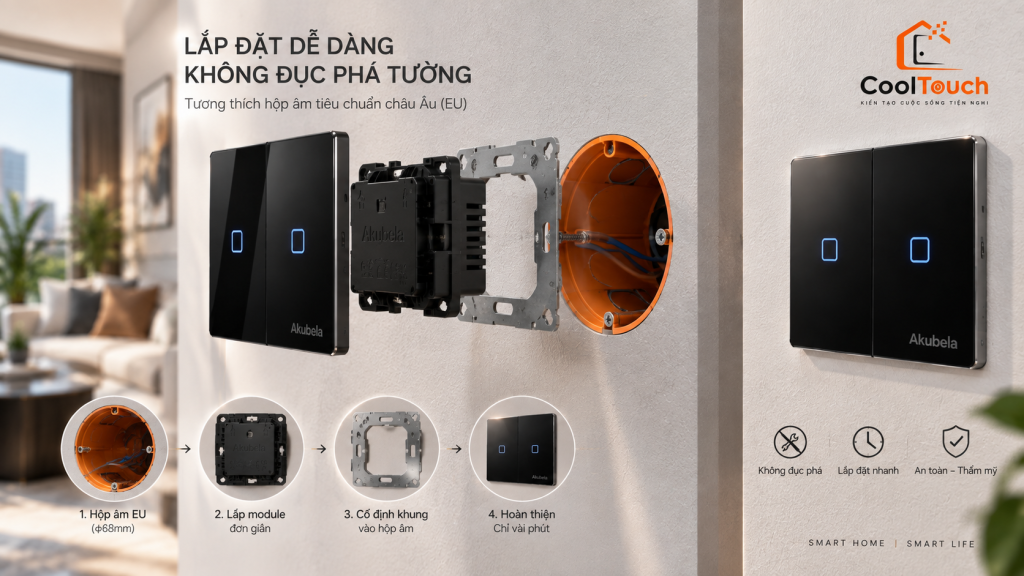 Căn hộ đã hoàn thiện có thay công tắc thường bằng công tắc thông minh được không?