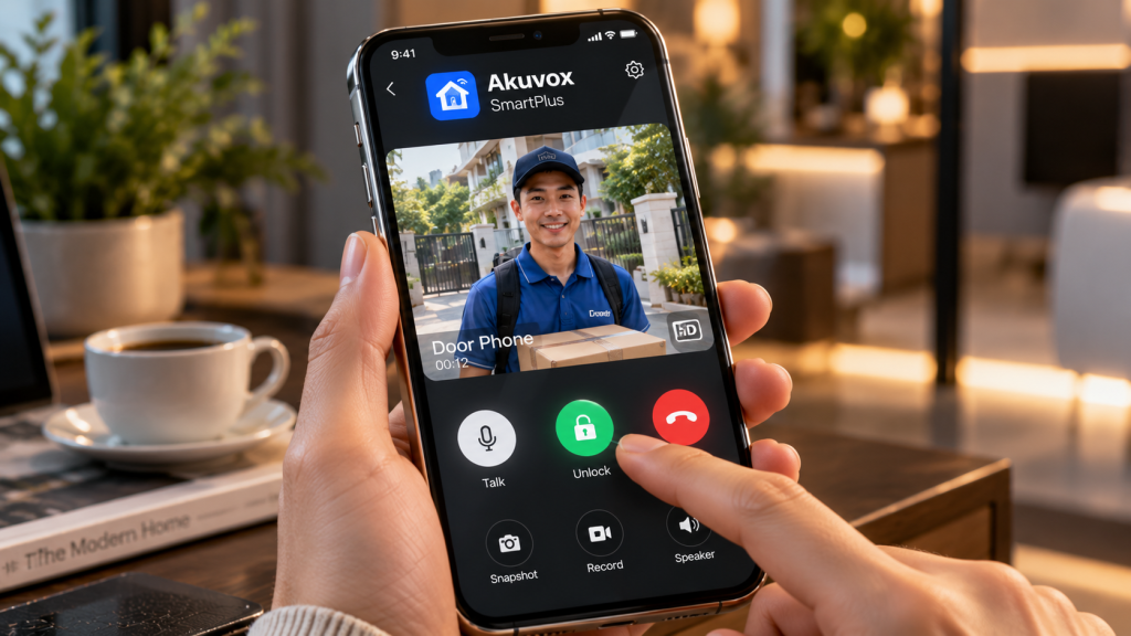 Chuông cửa Akuvox kết nối điện thoại như thế nào?