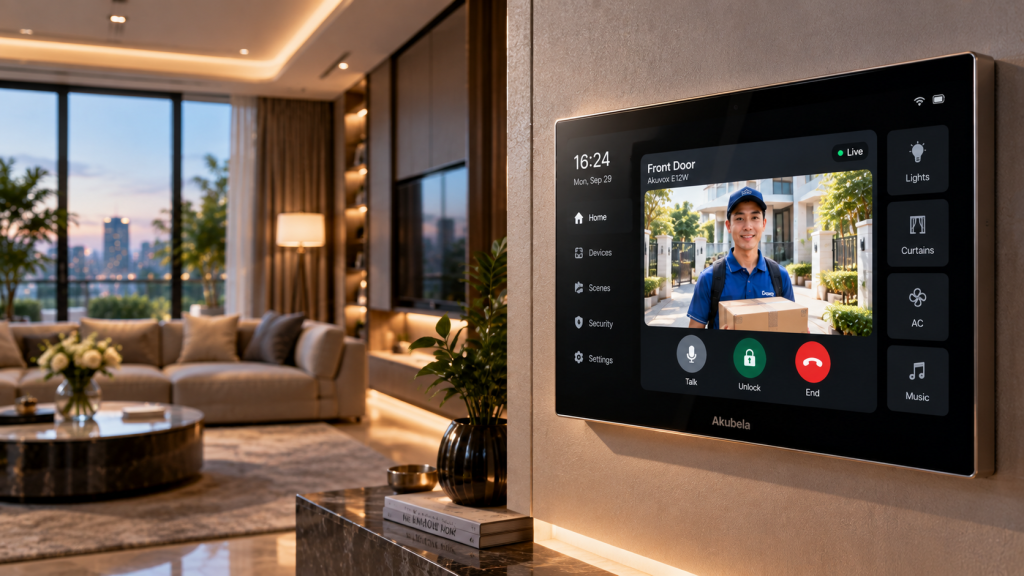 Kết hợp chuông cửa Akuvox với màn hình trong nhà